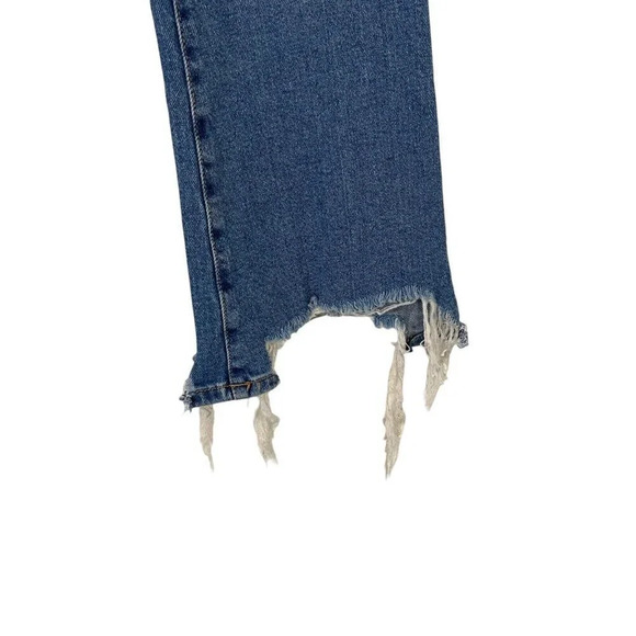 No Boundaries Jeans Juniors 9 Distressed Frayed Hem Cropped High Waisted Denim - Picture 4 of 7